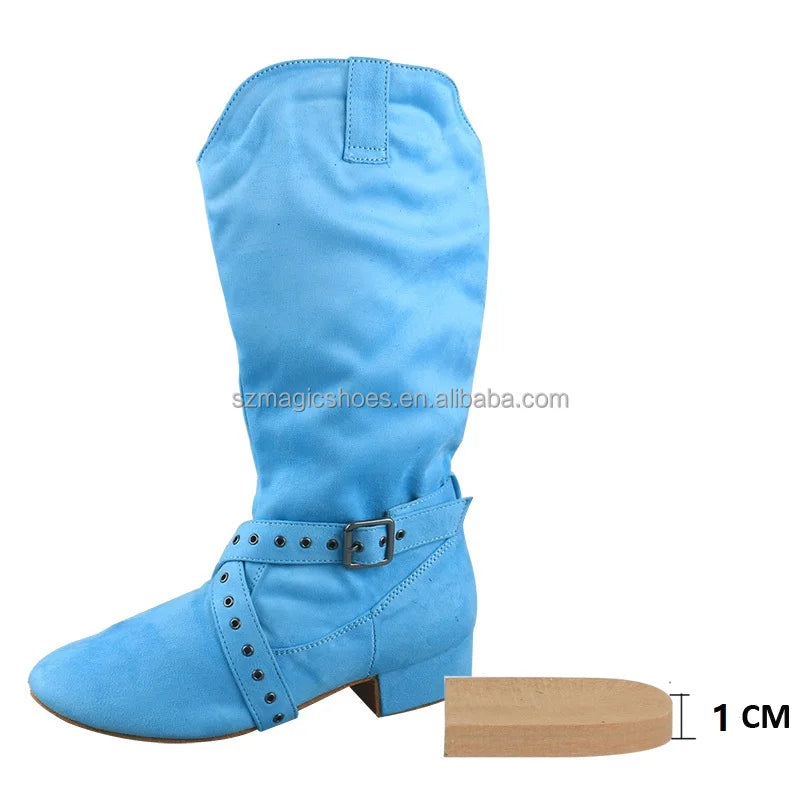 High Quality Suede Sole Dance Warm Boots Pink Color Line Dancing Boot for Women