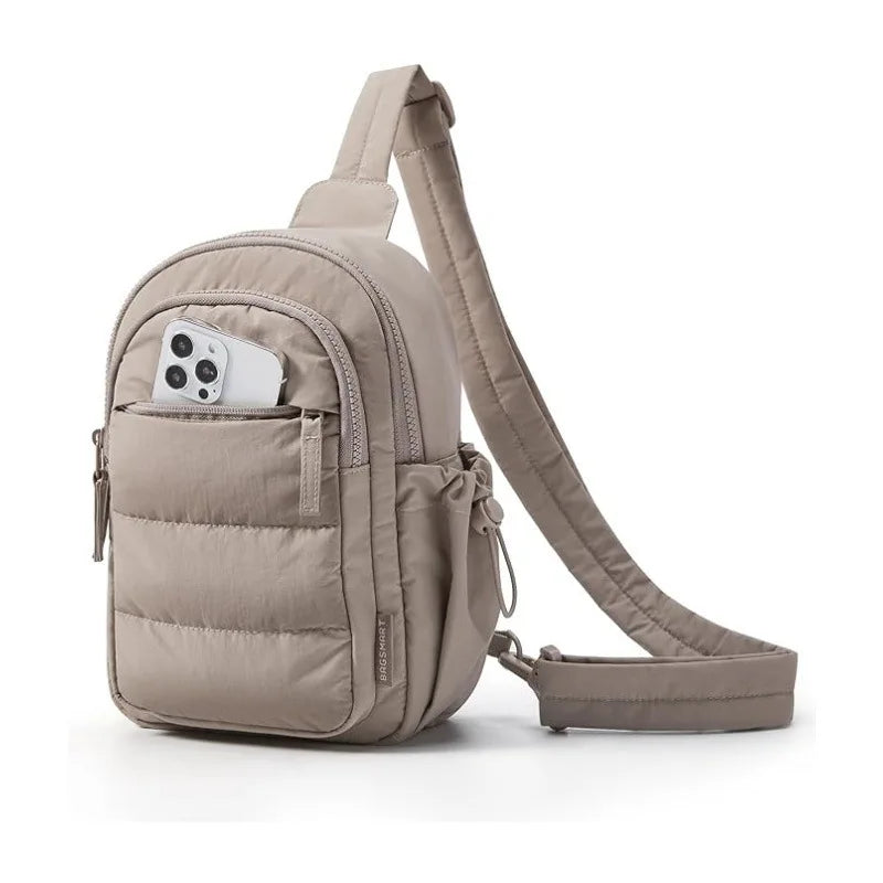 Women's Chest Bag Small Single Shoulder Bag Leisure Travel Phone Pouch with Card Slots Outdoor Sports Female's Sling Backpack
