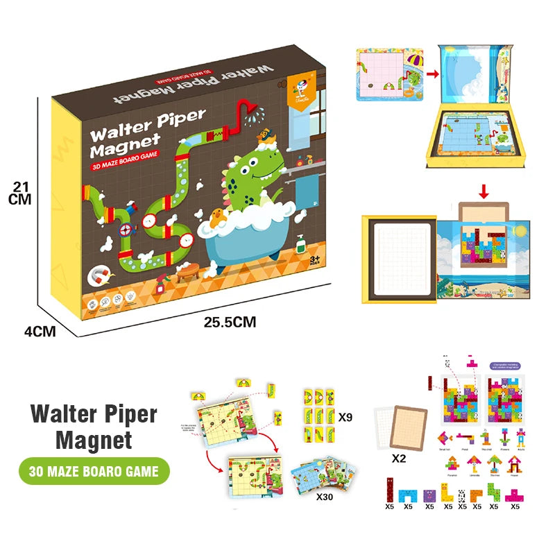 Kids Magnetic Puzzle Book 3d Cartoon 2 - 6 Years Old Kindergarten Advanced Games Puzzles Montessori Education Children Toys Gift