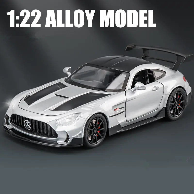 1/24 Benzs-GT GTR Alloy Sports Car Model Diecast & Toy Vehicles Metal Racing Car Model High Simulation Sound and Light Kids Gift