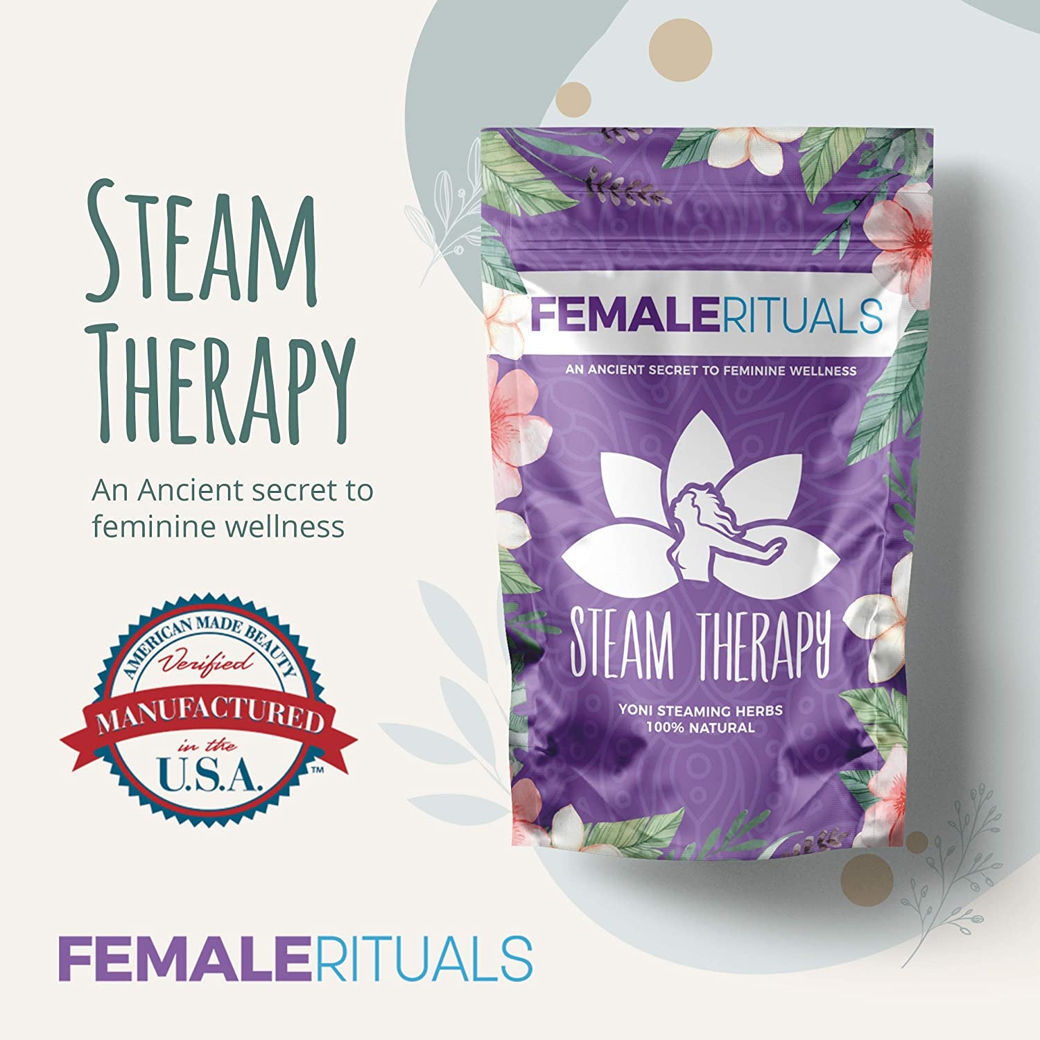 Yoni Steam Herbs (2Oz) Natural Vaginal Steam Blend to Detox & Cleanse - Yoni Vaginal Steam Kit for Menstrual Support, Cleanse, PH Balance & Vaginal Dryness - Gentle Yoni Herbs for Steaming Herb Mix