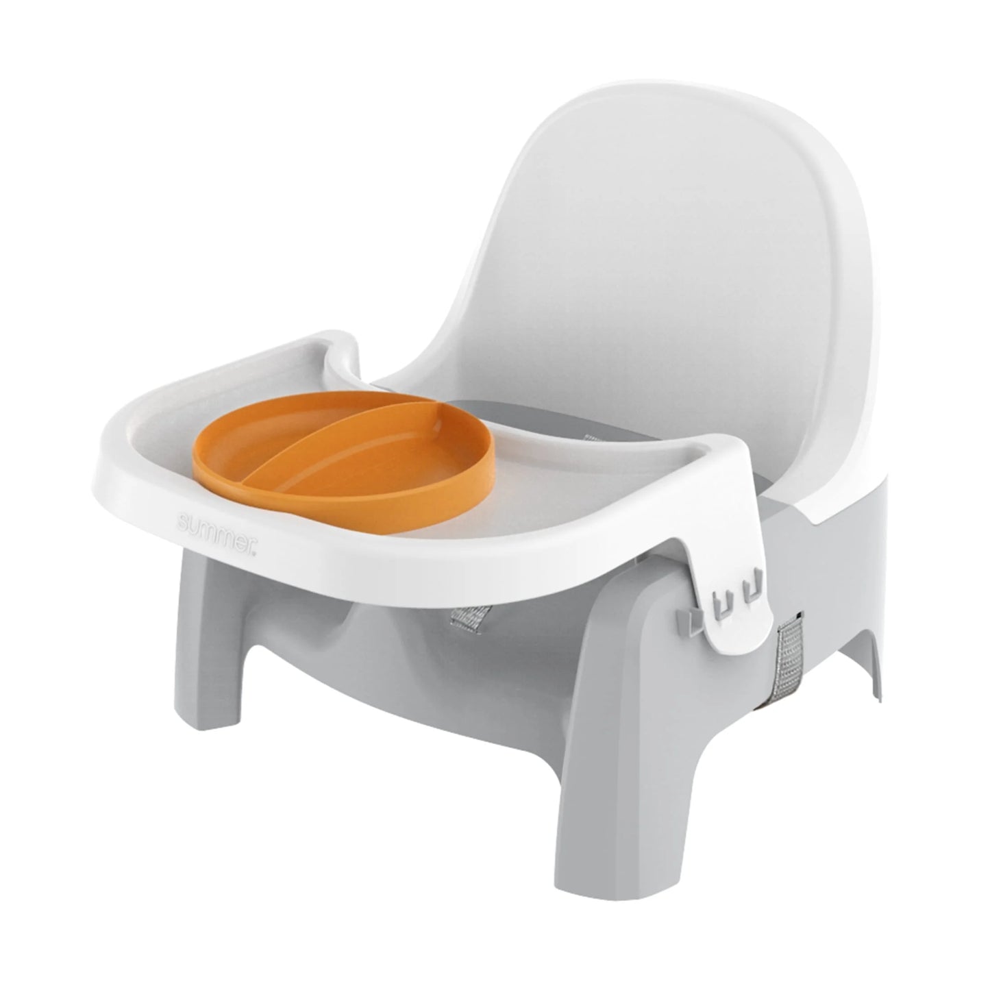Deluxe Learn-To-Dine Feeding Seat, Ages 6 Months to 3 Years, Orange and Teal