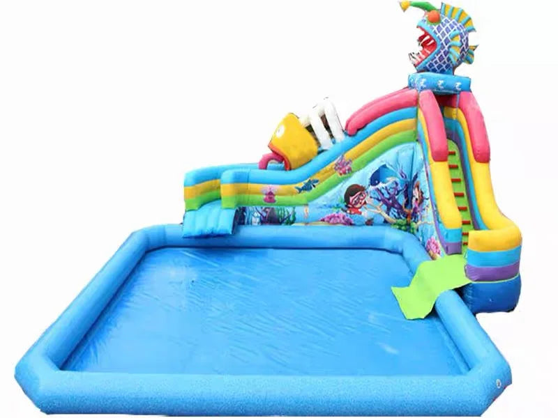 Kids Playground PVC Inflatable Water Slide Commercial Outdoor Large Inflatable Water Playground With Large Swimming Pool