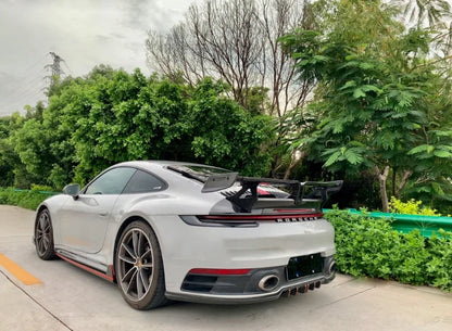 T Style Carbon Fiber Full Set Body Kit Front Lip Rear Diffuser Side Skirts for Porsche 911 992 carrera