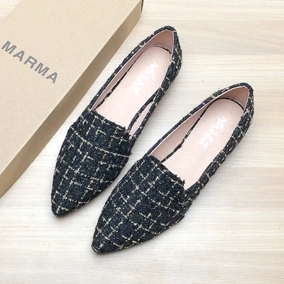 Women Flats Pointed Toe Solid Color Black Flats for Women Dressy Comfort Foldable Flats for Women Leopard Brown Flat Heel Shoes