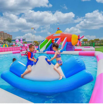 Kids Playground PVC Inflatable Water Slide Commercial Outdoor Large Inflatable Water Playground With Large Swimming Pool