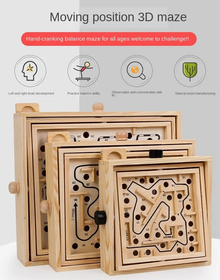 Adult Interactive Desktop Party Game Labyrinth Intelligence Balance Ball Maze Games Puzzles Toys