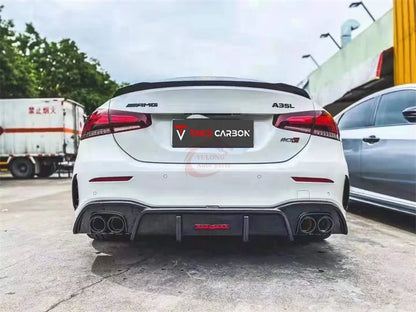 TAKD Style Carbon Fiber Bodykit Front lip rear diffuser side mirror hood for Mercedes-Benz W177 A-Class A35L AMG