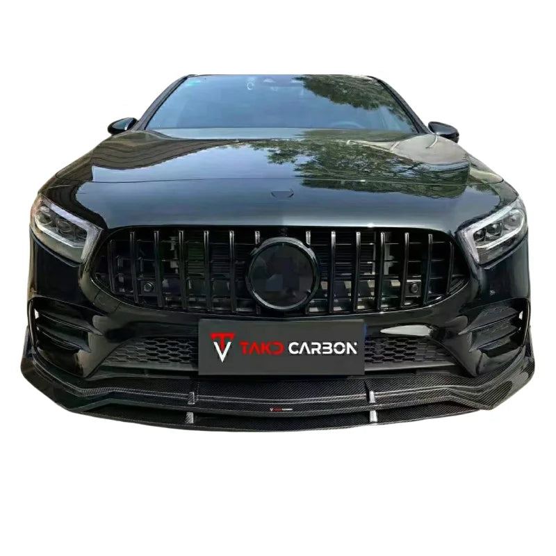 TAKD Style Carbon Fiber Bodykit Front lip rear diffuser side mirror hood for Mercedes-Benz W177 A-Class A35L AMG