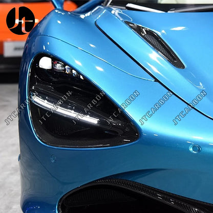 Replacement Style Carbon Fiber Front Hood Vents for McLaren 720S Coupe Spider Intake Covers Body Kit