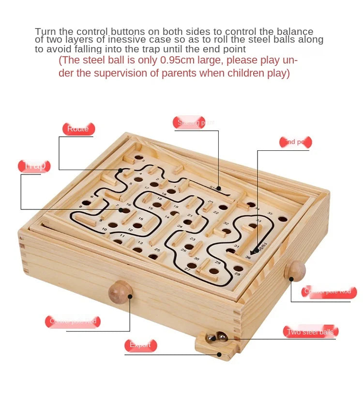 Adult Interactive Desktop Party Game Labyrinth Intelligence Balance Ball Maze Games Puzzles Toys