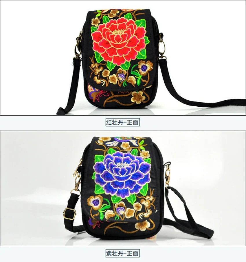 Chinese style new Yunnan national wind flip embroidered bag features embroidery mini packet mobile phone bag