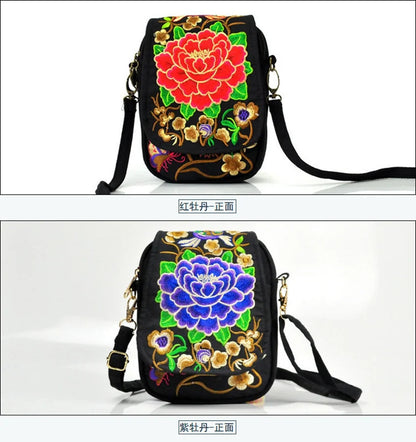 Chinese style new Yunnan national wind flip embroidered bag features embroidery mini packet mobile phone bag