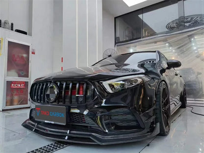 TAKD Style Carbon Fiber Bodykit Front lip rear diffuser side mirror hood for Mercedes-Benz W177 A-Class A35L AMG