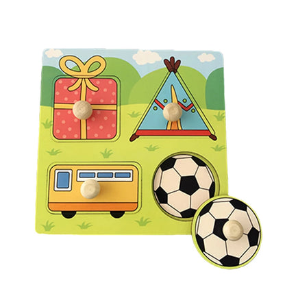 Kids Montessori 3D Wooden Puzzle Hands Grab Child Puzzle Educational Learning Toys Baby Games Puzzles For Kids 1 2 3 Years Old