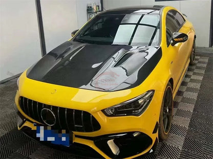 TAKD Style Carbon Fiber Bodykit Front lip rear diffuser side mirror hood for Mercedes-Benz W177 A-Class A35L AMG