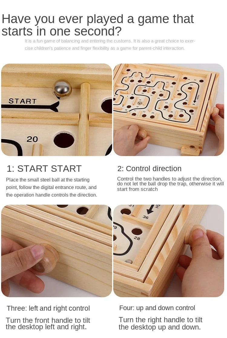 Adult Interactive Desktop Party Game Labyrinth Intelligence Balance Ball Maze Games Puzzles Toys