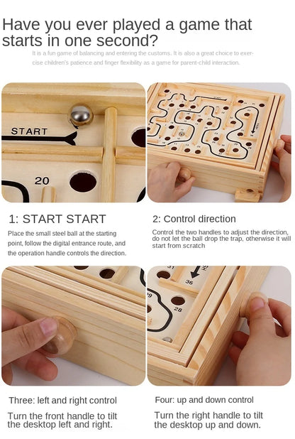 Adult Interactive Desktop Party Game Labyrinth Intelligence Balance Ball Maze Games Puzzles Toys