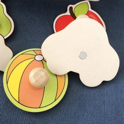 Kids Montessori 3D Wooden Puzzle Hands Grab Child Puzzle Educational Learning Toys Baby Games Puzzles For Kids 1 2 3 Years Old