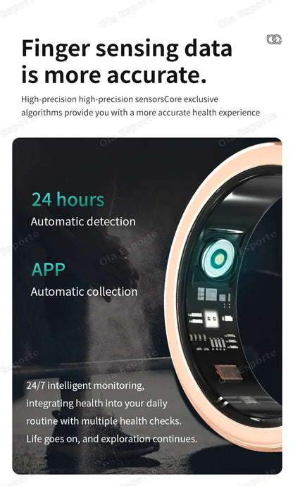 Diamond Fashion Women Smart Ring With Box IP68 Waterproof Lady ring Heart Rate Health Monitor Sports Pedometer Fitness Rings New