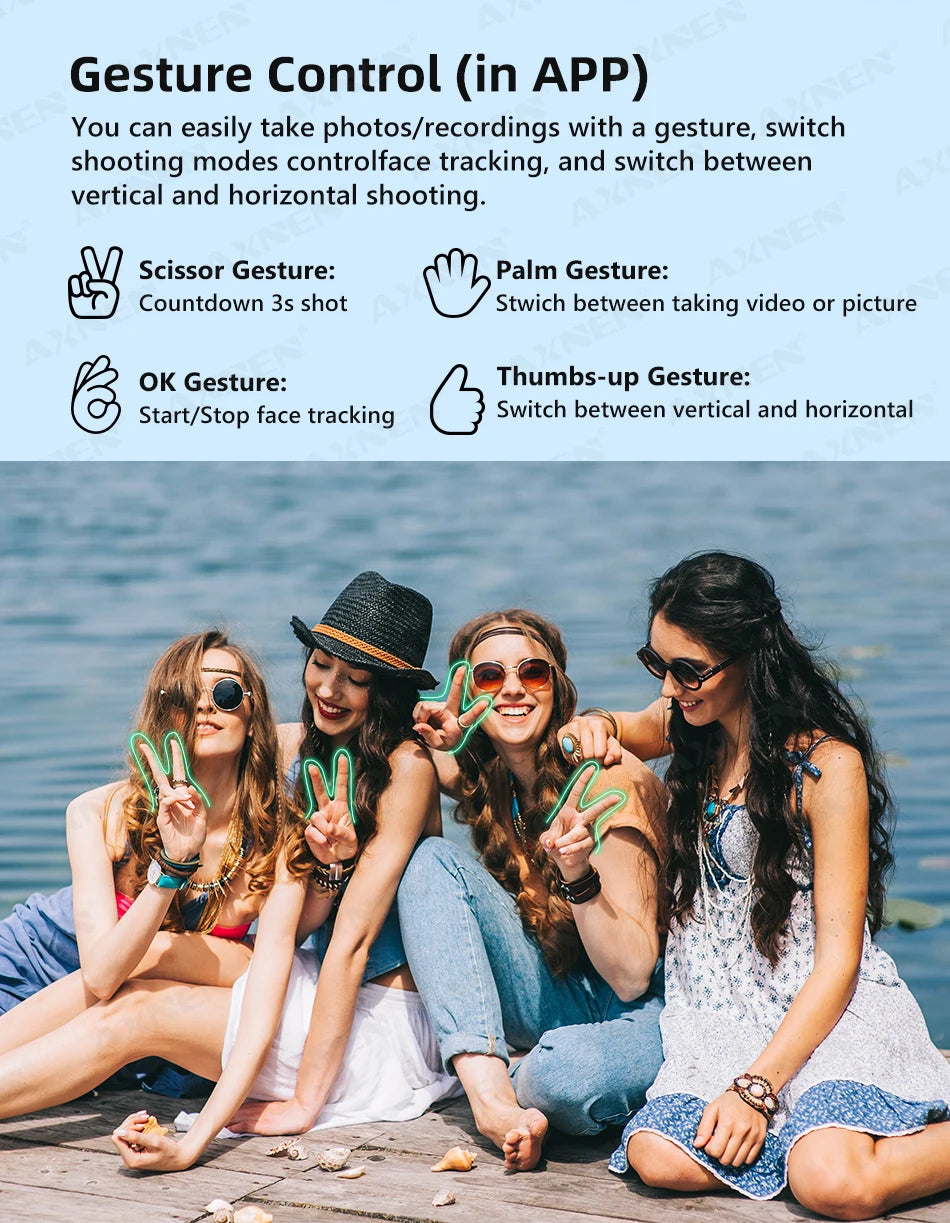 HQ6 3-Axis Handheld Gimbal Mobile Phone Shooting Stabilizer with Fill Light, Zoom, Face Tracking, Animal Following for Cellphone