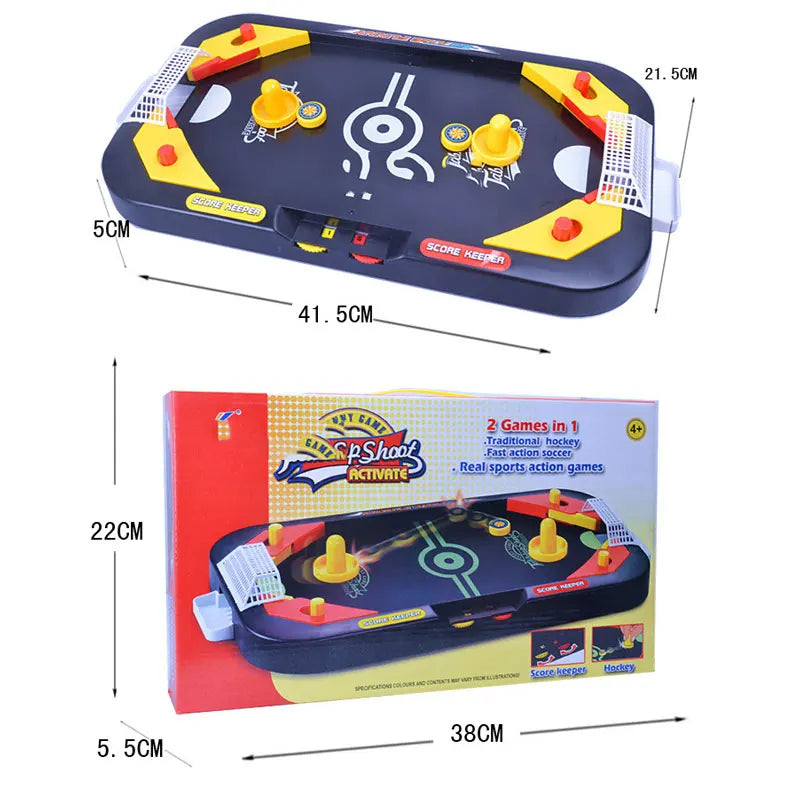 Desktop Battle 2 in 1 Ice Hockey Game Leisure Mini Air Hockey Table Children's Educational Interactive Toys Gift Indoor Sport