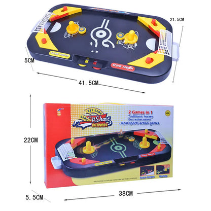 Desktop Battle 2 in 1 Ice Hockey Game Leisure Mini Air Hockey Table Children's Educational Interactive Toys Gift Indoor Sport