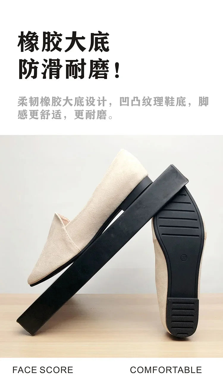 Women Flats Pointed Toe Solid Color Black Flats for Women Dressy Comfort Foldable Flats for Women Leopard Brown Flat Heel Shoes