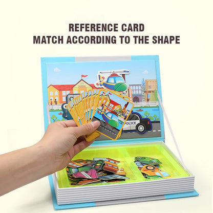 Kids Magnetic Puzzle Book 3d Cartoon 2 - 6 Years Old Kindergarten Advanced Games Puzzles Montessori Education Children Toys Gift