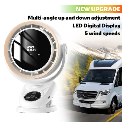 Car Fan Camping Fan 5-Speeds Electric Air Circulator Ceiling Fan Ultra-quiet Clip-on Fan Household Outdoor Cooling Ventilador