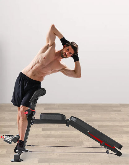 Foldable Adjustable Weight Bench Fitness Weight Bench with Height Adjustable for Home Gym Full Body Workout