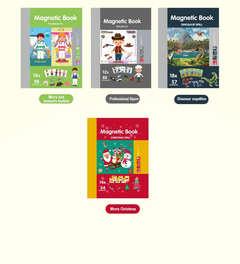 Kids Magnetic Puzzle Book 3d Cartoon 2 - 6 Years Old Kindergarten Advanced Games Puzzles Montessori Education Children Toys Gift