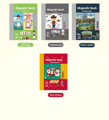 Kids Magnetic Puzzle Book 3d Cartoon 2 - 6 Years Old Kindergarten Advanced Games Puzzles Montessori Education Children Toys Gift