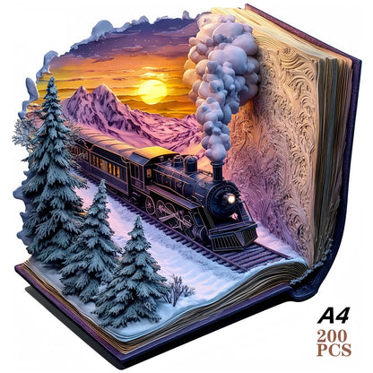 3D Train forest Wooden Jigsaw Puzzle For adult and kids 300pcs high challenge Educational Gift Interactive Games Puzzles Wood