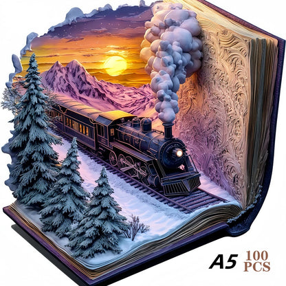 3D Train forest Wooden Jigsaw Puzzle For adult and kids 300pcs high challenge Educational Gift Interactive Games Puzzles Wood
