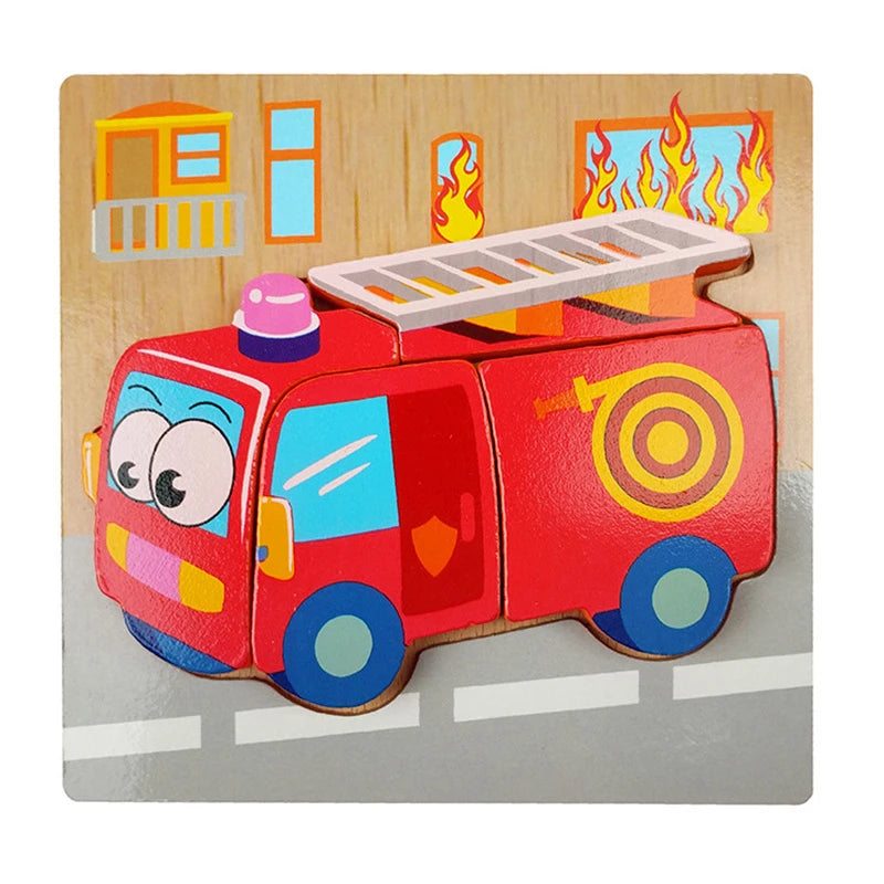 Kids Montessori 3D Wooden Puzzle Hands Grab Child Puzzle Educational Learning Toys Baby Games Puzzles For Kids 1 2 3 Years Old