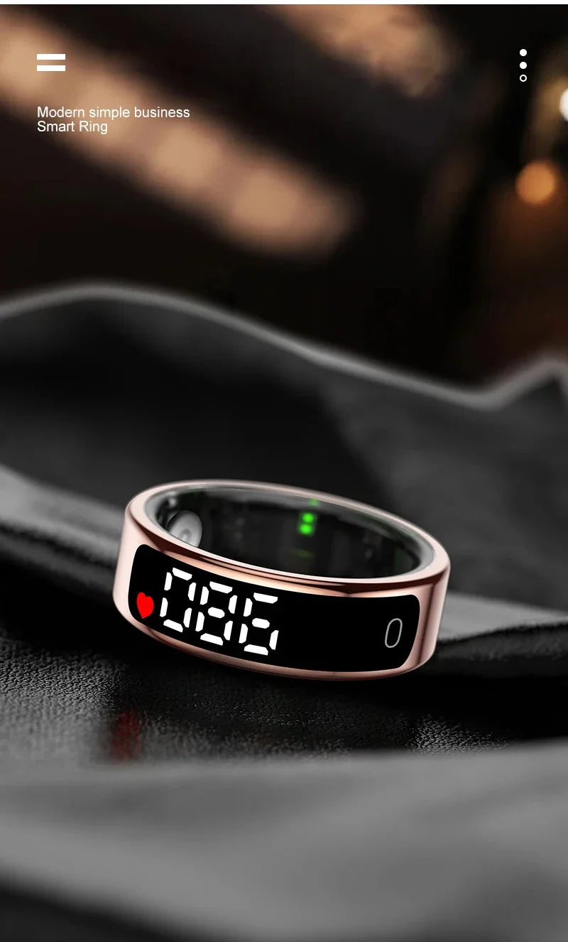 New Smart Ring 2025 Display Screen Gestures Control Video 5ATM Waterproof Remote Camera Blood Oxygen Monitor Multi Sports Mode