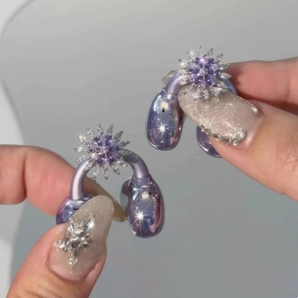 1PC DIY Headphone Diameter Buckle Zircon Decorative Headphone Decoration Clip Removeable Easy to Install Earbud Accessories