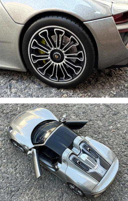 WELLY 1/18 Scale Porsche 918 SPYDER with Top Alloy Sports Car Model Collection Souvenir Static Display Ornaments Toy Gift