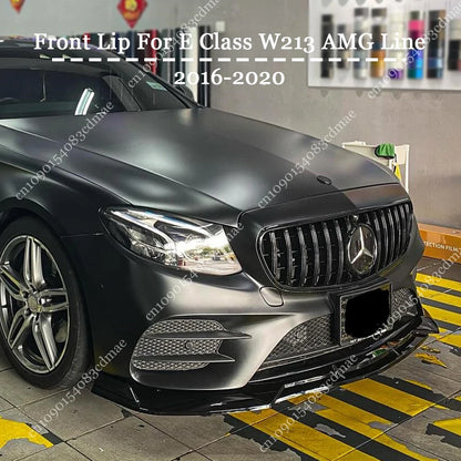 Front Bumper Splitter For Mercedes-Benz E Class W213 E260 E300 E43 AMG 4-Door 2017-2020 Pre-facelift Spoiler Diffuser Bodykits