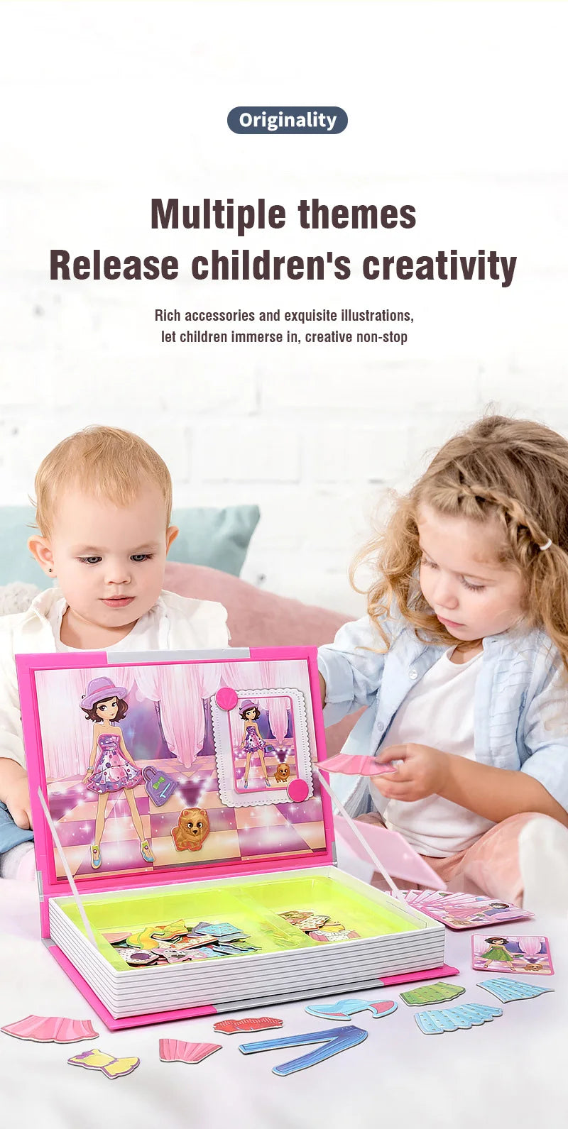 Kids Magnetic Puzzle Book 3d Cartoon 2 - 6 Years Old Kindergarten Advanced Games Puzzles Montessori Education Children Toys Gift