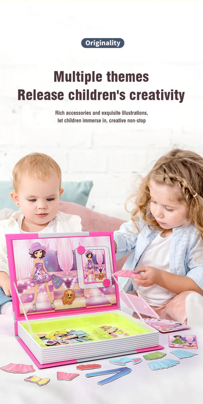 Kids Magnetic Puzzle Book 3d Cartoon 2 - 6 Years Old Kindergarten Advanced Games Puzzles Montessori Education Children Toys Gift