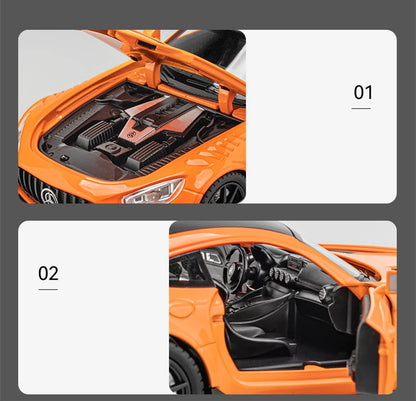 1/24 Benzs-GT GTR Alloy Sports Car Model Diecast & Toy Vehicles Metal Racing Car Model High Simulation Sound and Light Kids Gift