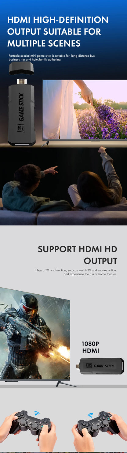 2024 NEW GD10 X2 Pro 4K HD Video Game Console 2.4G Double rechargeable Wireless Controller For 64GB 128G and 256G 58000 Games