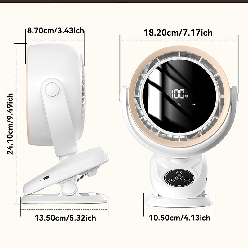 Car Fan Camping Fan 5-Speeds Electric Air Circulator Ceiling Fan Ultra-quiet Clip-on Fan Household Outdoor Cooling Ventilador