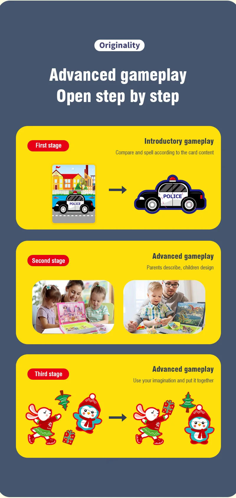 Kids Magnetic Puzzle Book 3d Cartoon 2 - 6 Years Old Kindergarten Advanced Games Puzzles Montessori Education Children Toys Gift