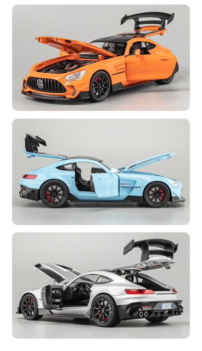1/24 Benzs-GT GTR Alloy Sports Car Model Diecast & Toy Vehicles Metal Racing Car Model High Simulation Sound and Light Kids Gift