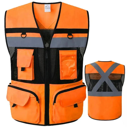 Custom Logo High Visibility Vest Safety Vest Personalized Night Cycling Work Clothes For Construction Workers
