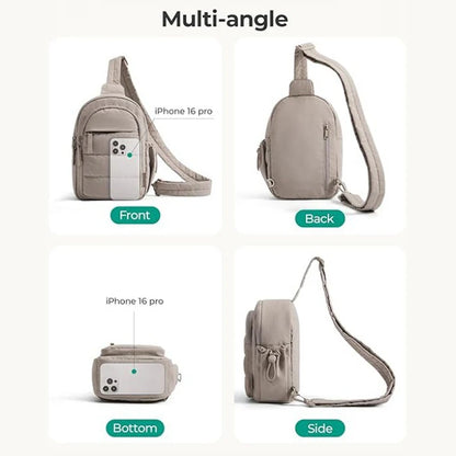Women's Chest Bag Small Single Shoulder Bag Leisure Travel Phone Pouch with Card Slots Outdoor Sports Female's Sling Backpack