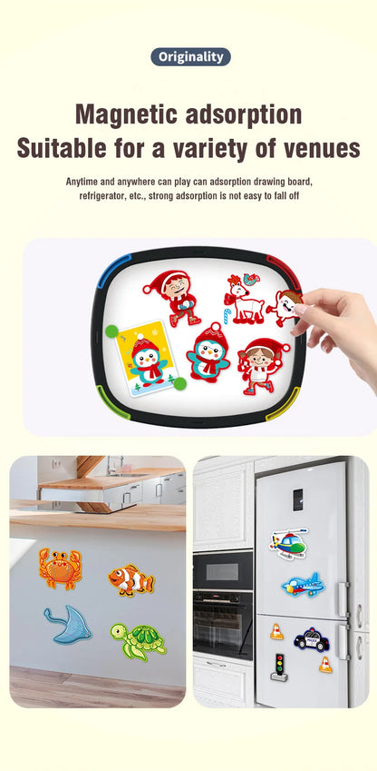 Kids Magnetic Puzzle Book 3d Cartoon 2 - 6 Years Old Kindergarten Advanced Games Puzzles Montessori Education Children Toys Gift